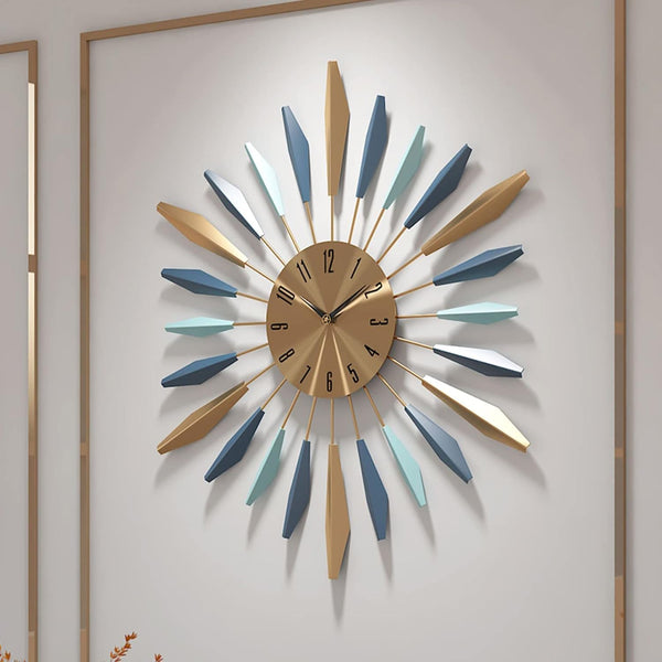 YISITEONE 28 Inch Large Wall Clock Metal Decorative, Mid Century Silent Non-Ticking Big Clocks, Modern Home Decorations for Living Room,Bedroom,Dining Room,Office