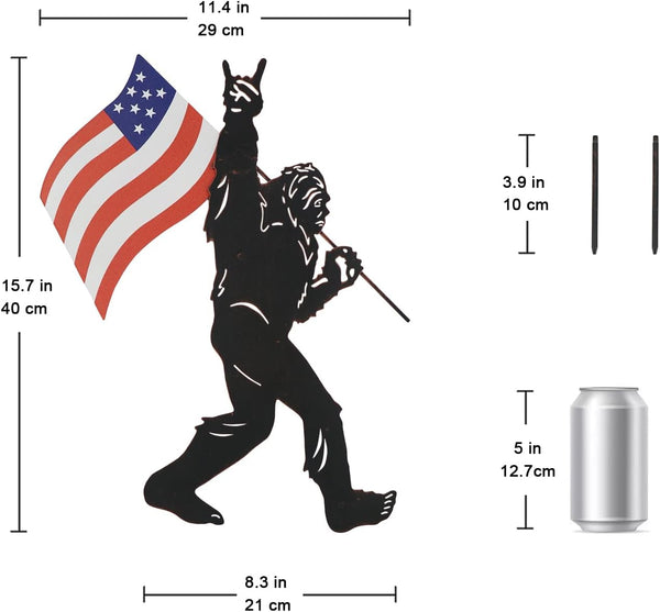 Bigfoot Metal Garden Stakes, Sasquatch Yard Decor