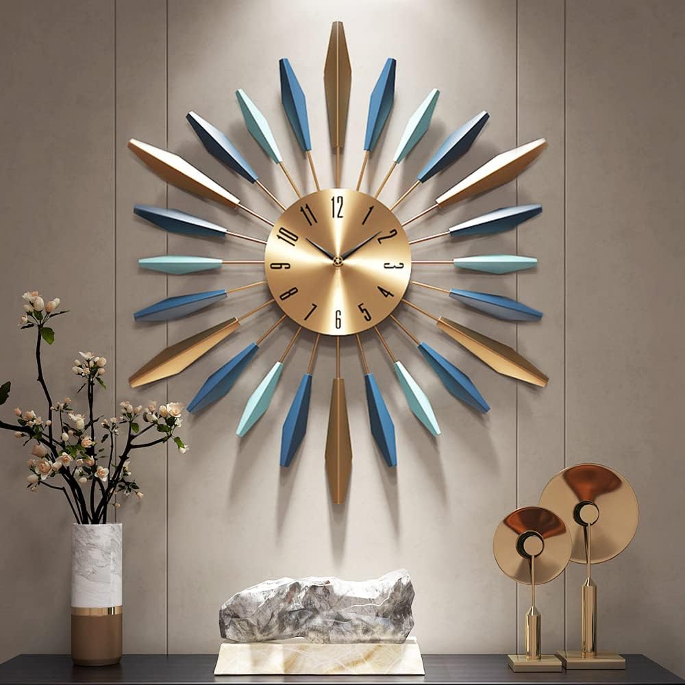 28-Inch Modern Metal Wall Clock for Living Room & Office Secondary image