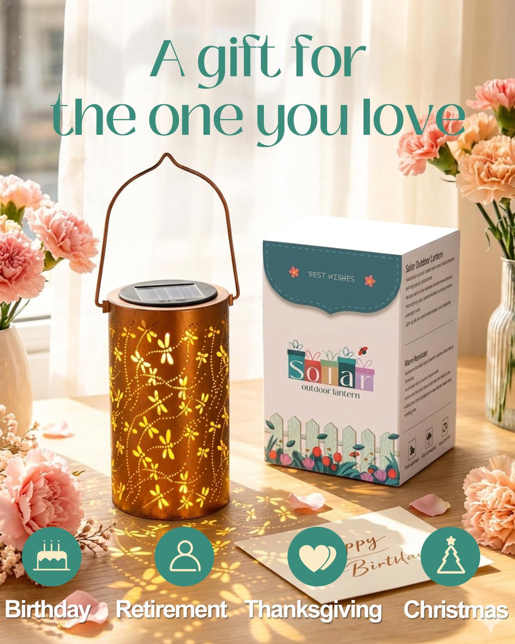 Dragonfly Solar Lantern – Unique Garden Gift for Mom, Grandma & Nature Lovers