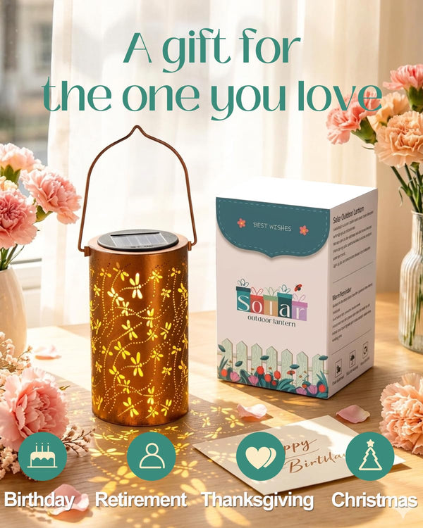 Dragonfly Solar Lantern – Unique Garden Gift for Mom, Grandma & Nature Lovers