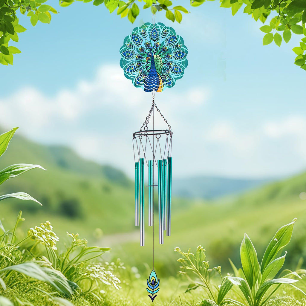 Wind Chimes with Rooster Wind Spinner, Chicken Gifts for Men, Women, Retirement, Teacher, Parents - Outdoor Hanging Decor Clearance for Garden, Patio, Backyard Or Porch