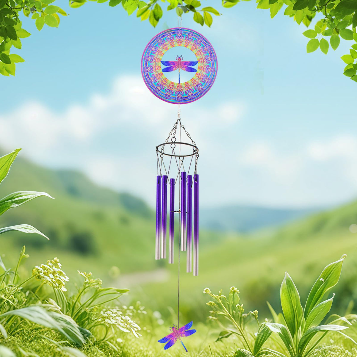 Wind Chimes with Rooster Wind Spinner, Chicken Gifts for Men, Women, Retirement, Teacher, Parents - Outdoor Hanging Decor Clearance for Garden, Patio, Backyard Or Porch
