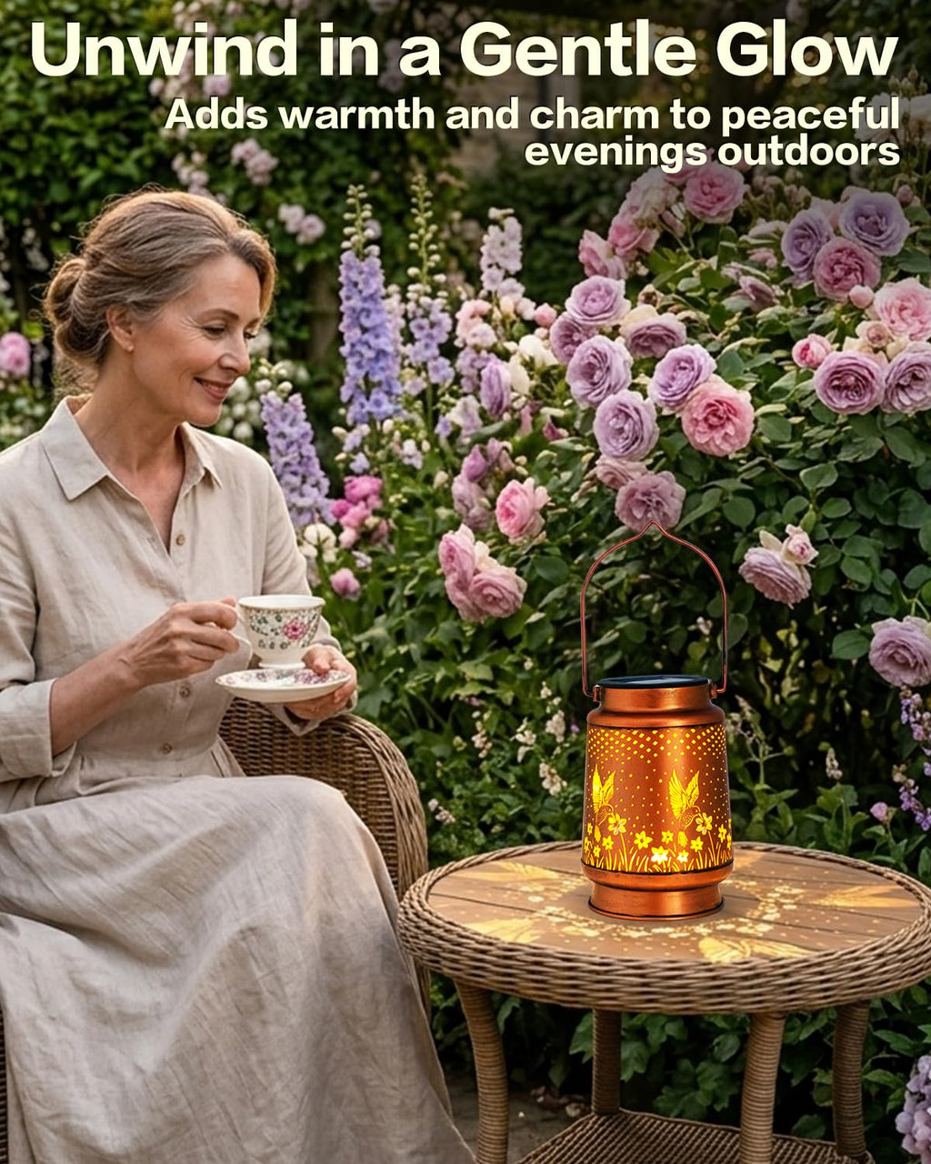 Hummingbird Solar Lantern for Garden, Patio & Outdoor Decor