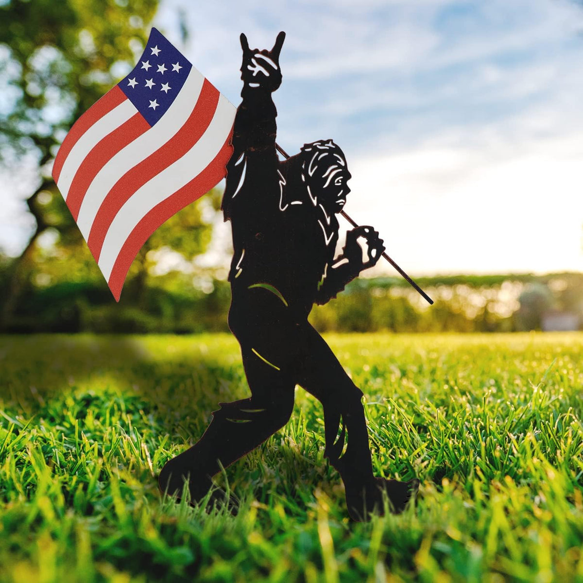 Bigfoot Metal Garden Stakes, Sasquatch Yard Decor