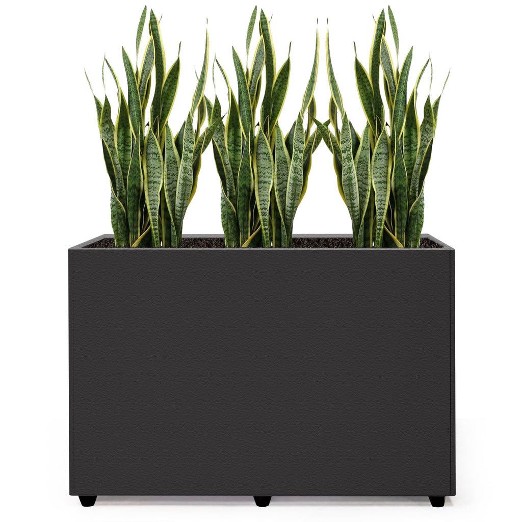 Galvanized Steel Planter Box - No Installation Required Metal Rectangular Block Long Box Planter Modern Outdoor Planters All-Weather Use with Drainage Holes for Patio/Porch, 36×24×12IN