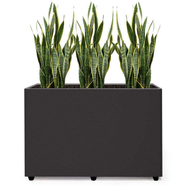 Galvanized Steel Planter Box - No Installation Required Metal Rectangular Block Long Box Planter Modern Outdoor Planters All-Weather Use with Drainage Holes for Patio/Porch, 36×24×12IN