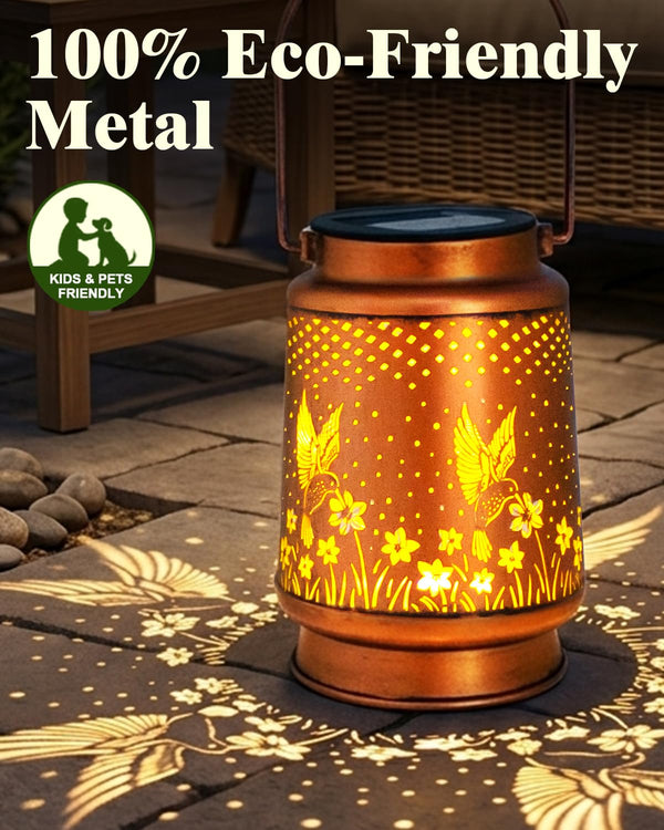 Hummingbird Solar Lantern for Garden, Patio & Outdoor Decor