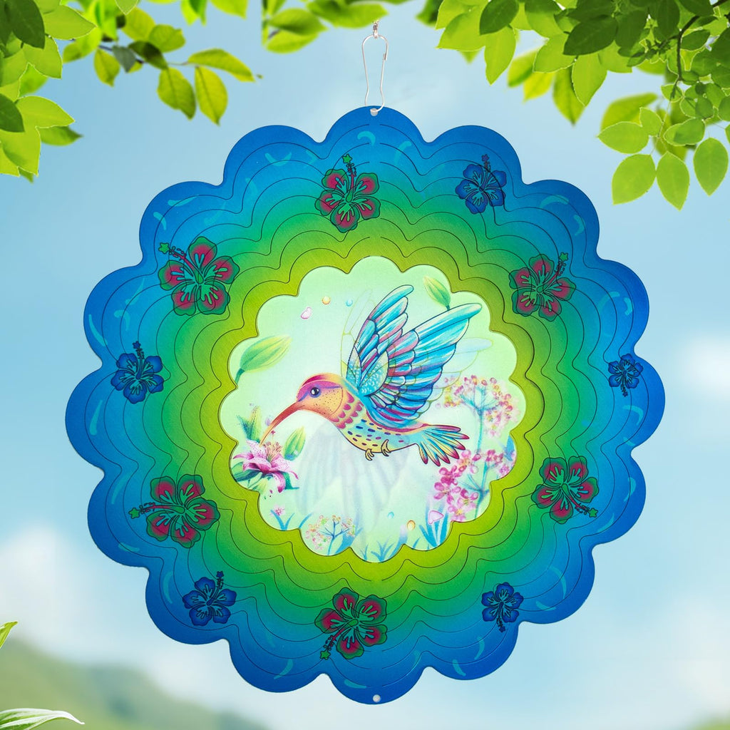 Butterfly Metal Wind Spinners - Butterfly Gifts for Women Mom Grandma Wife, Hanging Wind Spinner for Outdoor & Indoor Decorations, 12 inch for Ornament