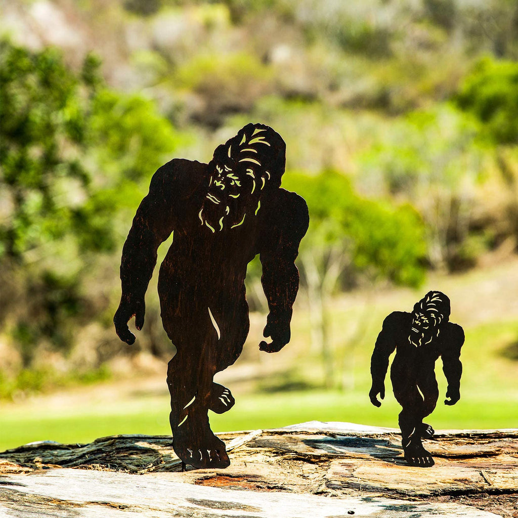 Bigfoot Metal Garden Stakes, Sasquatch Yard Decor