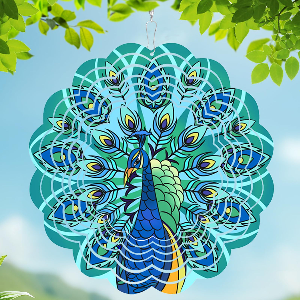 Butterfly Metal Wind Spinners - Butterfly Gifts for Women Mom Grandma Wife, Hanging Wind Spinner for Outdoor & Indoor Decorations, 12 inch for Ornament