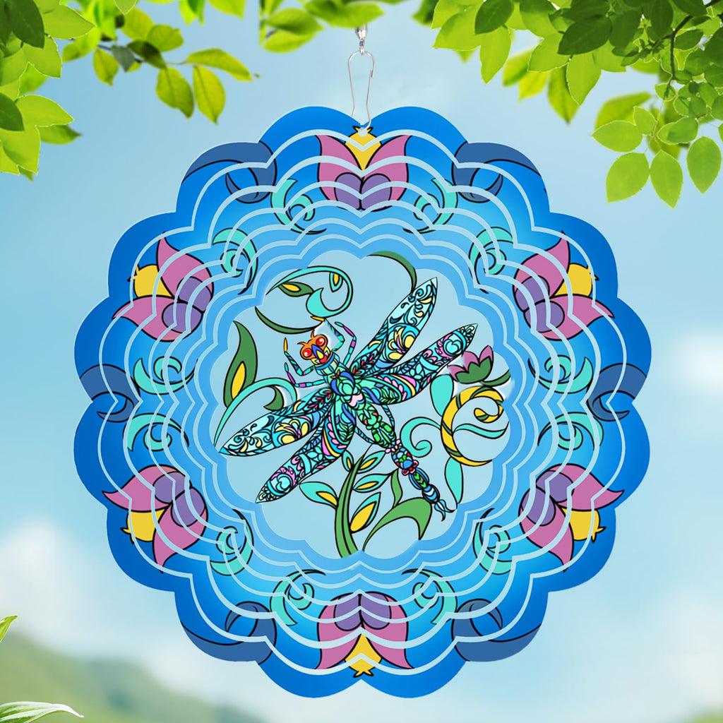 Butterfly Metal Wind Spinners - Butterfly Gifts for Women Mom Grandma Wife, Hanging Animations Wind Spinner for Outdoor & Indoor Decorations, 12 inch for Ornament Gifts