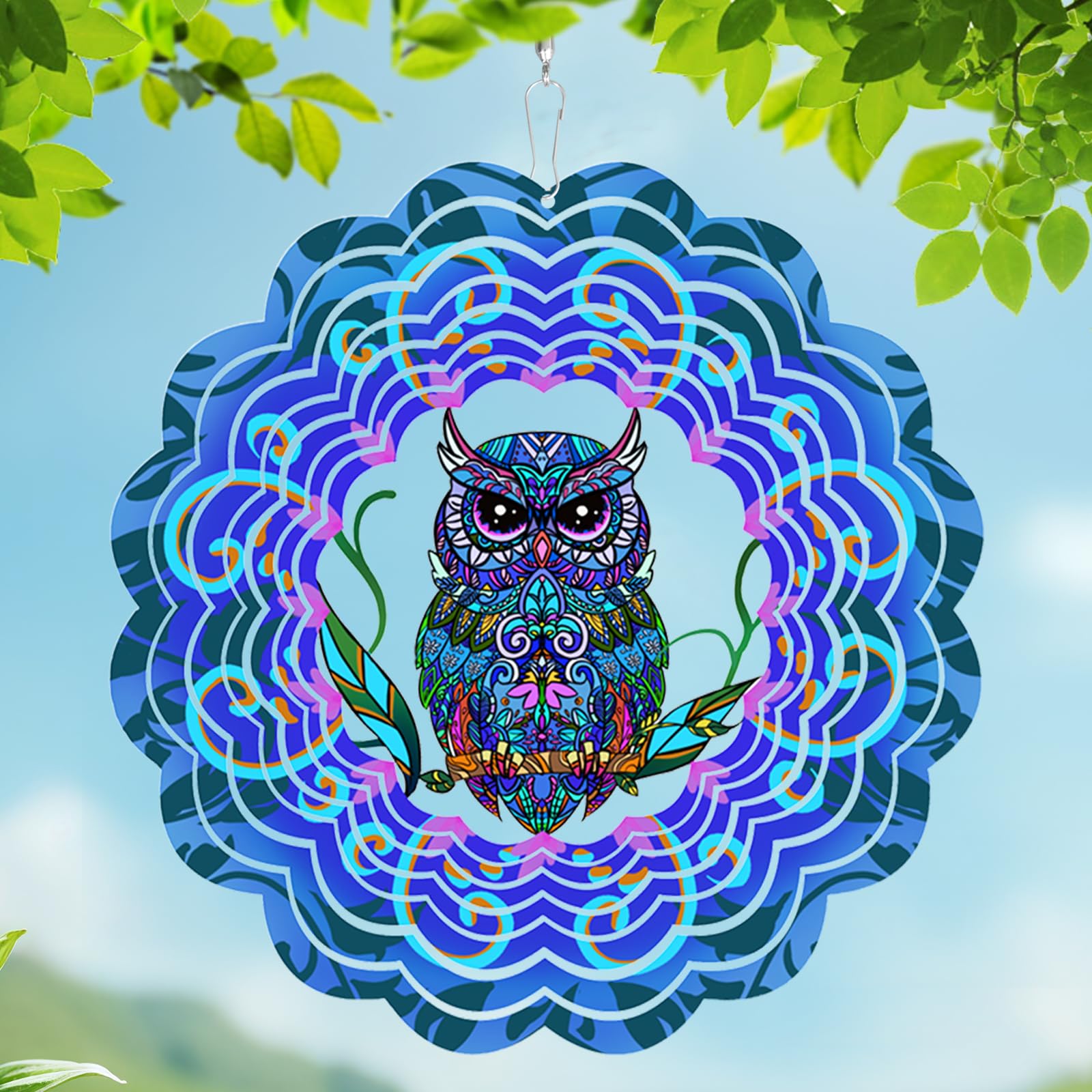 Butterfly Metal Wind Spinners - Butterfly Gifts for Women Mom Grandma Wife, Hanging Animations Wind Spinner for Outdoor & Indoor Decorations, 12 inch for Ornament Gifts