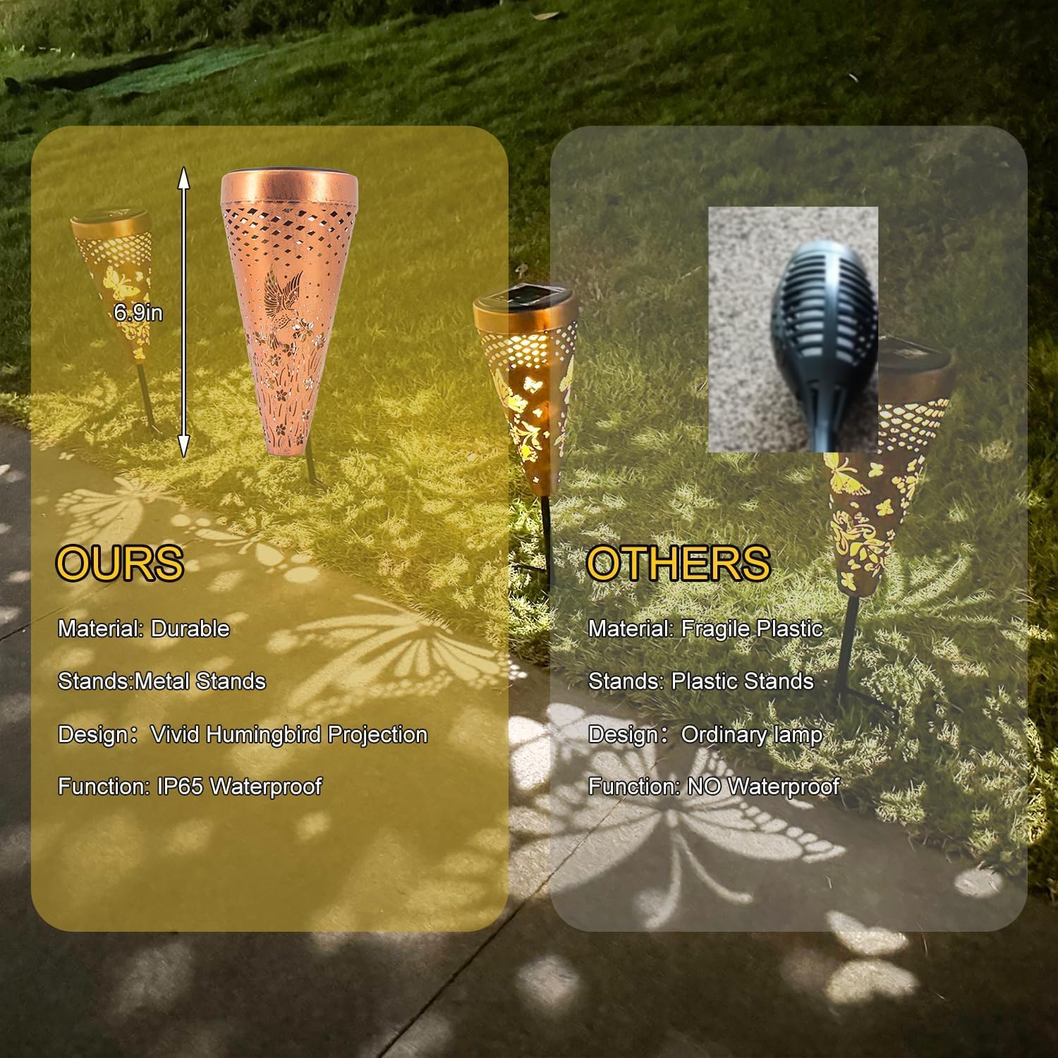 4-Pack Hummingbird Solar Pathway Lights for Garden & Yard Secondary image