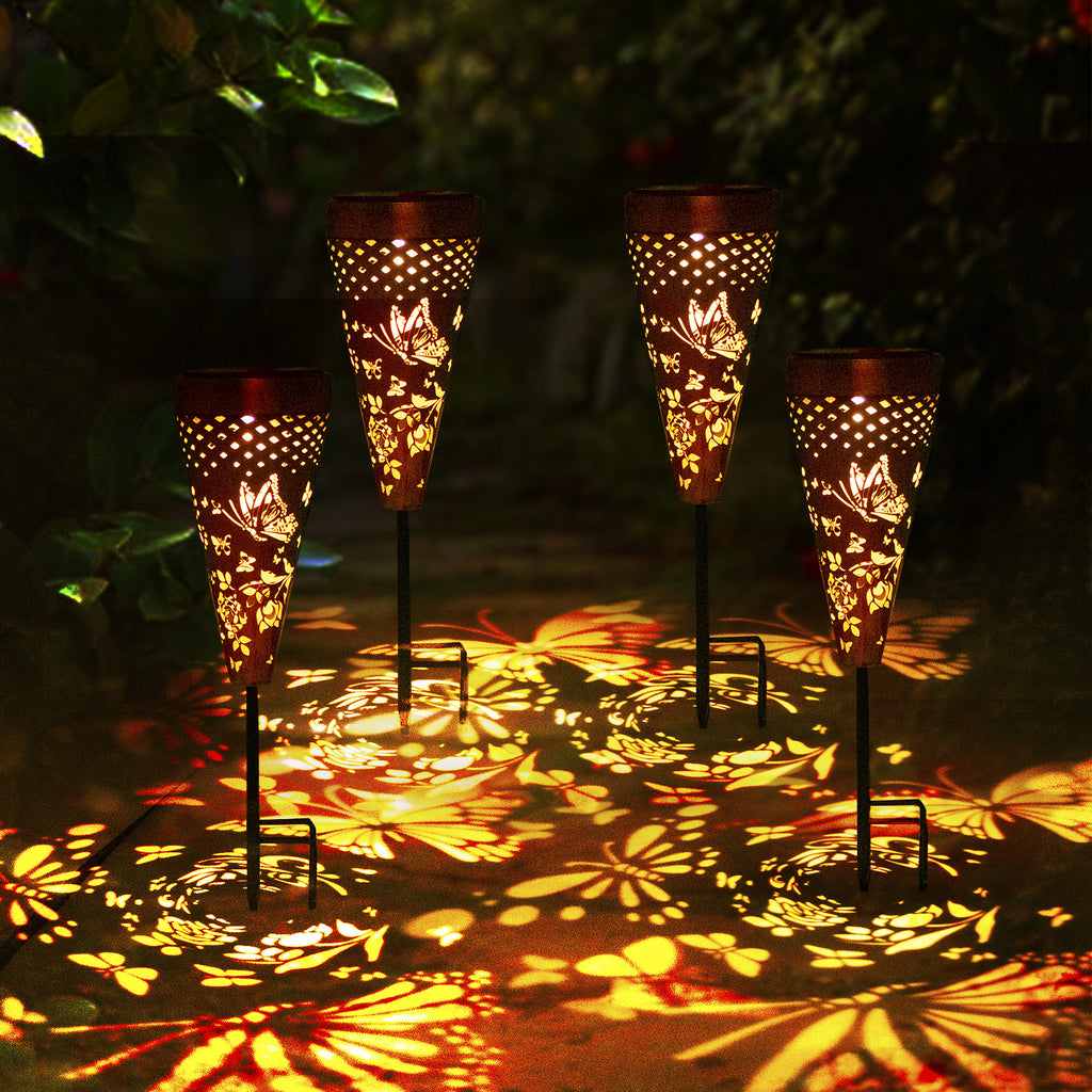 4-Pack Hummingbird Solar Pathway Lights for Garden & Yard