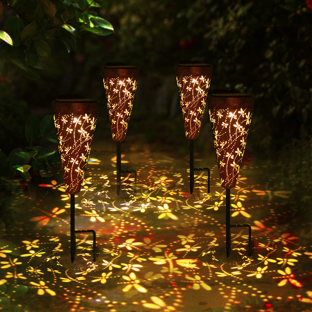 4-Pack Hummingbird Solar Pathway Lights for Garden & Yard