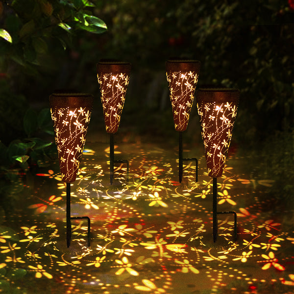 4-Pack Hummingbird Solar Pathway Lights for Garden & Yard